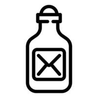 Mail Flasche Botschaft Symbol Gliederung Vektor. Marine schwebend vektor