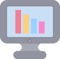 bar Diagram platt ljus ikon vektor