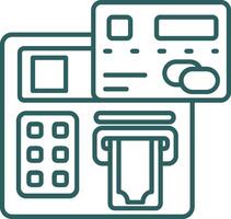 Geldautomat Linie Gradient Grün Symbol vektor