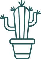 Kaktus Linie Gradient Grün Symbol vektor