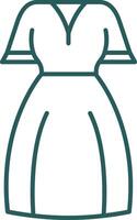 Frauen Kleid Linie Gradient Grün Symbol vektor