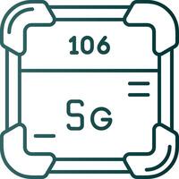 Seaborgium Linie Gradient Grün Symbol vektor