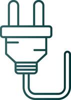 Stecker Linie Gradient Grün Symbol vektor