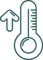 hoch Temperatur Linie Gradient Grün Symbol vektor