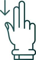 zwei Finger Nieder Linie Gradient Grün Symbol vektor