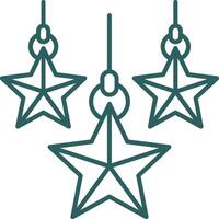jul stjärna linje lutning grön ikon vektor