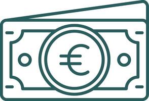 Euro Linie Gradient Grün Symbol vektor