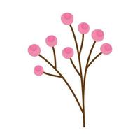 Zweig mit rosa Samen Frühlingssymbol vektor