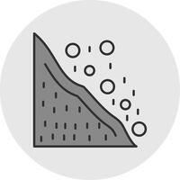 snörutschbana linje fylld ljus cirkel ikon vektor