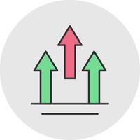 Pfeile Linie gefüllt Licht Kreis Symbol vektor