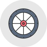 Rad Linie gefüllt Licht Kreis Symbol vektor