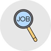 Job Suche Linie gefüllt Licht Kreis Symbol vektor