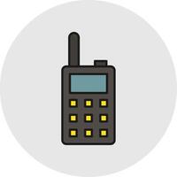 Walkie Talkie Linie gefüllt Licht Kreis Symbol vektor