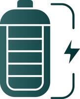 batteri glyf lutning grön ikon vektor