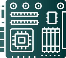 Hauptplatine Glyphe Gradient Grün Symbol vektor