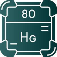 Merkur Glyphe Gradient Grün Symbol vektor