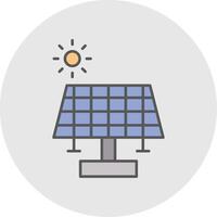 Solar- Panel Linie gefüllt Licht Kreis Symbol vektor