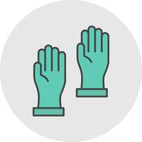 Handschuhe Linie gefüllt Licht Kreis Symbol vektor