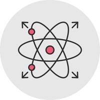 atom linje fylld ljus cirkel ikon vektor