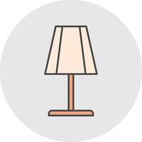 Tabelle Lampe Linie gefüllt Licht Kreis Symbol vektor