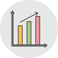 Bar Diagramm Linie gefüllt Licht Kreis Symbol vektor