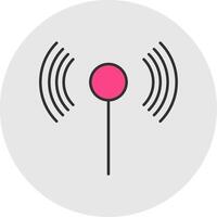 wiFi linje fylld ljus cirkel ikon vektor