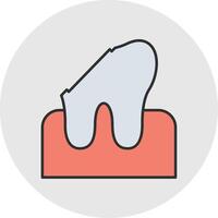 Dental Karies Linie gefüllt Licht Kreis Symbol vektor