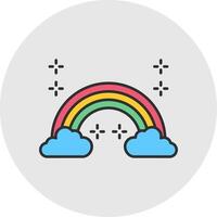 Regenbogen Linie gefüllt Licht Kreis Symbol vektor