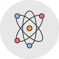 Atom Linie gefüllt Licht Kreis Symbol vektor
