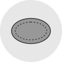 oval linje fylld ljus cirkel ikon vektor