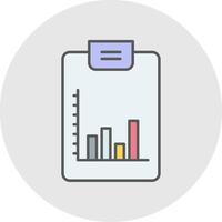 Bar Diagramm Linie gefüllt Licht Kreis Symbol vektor