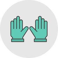 Handschuhe Linie gefüllt Licht Kreis Symbol vektor