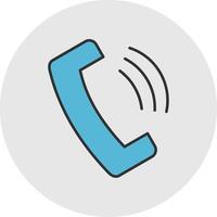 Telefon Linie gefüllt Licht Kreis Symbol vektor