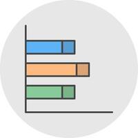 Bar Diagramm Linie gefüllt Licht Kreis Symbol vektor