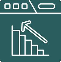 Bar Diagramm Glyphe Gradient Grün Symbol vektor