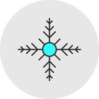 Schneeflocke Linie gefüllt Licht Kreis Symbol vektor