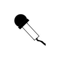 ein Mikrofon Symbol im schwarz und Weiß auf ein Weiß Hintergrund vektor
