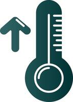 hoch Temperatur Glyphe Gradient Grün Symbol vektor