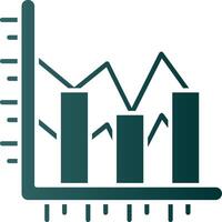 Bar Diagramm Glyphe Gradient Grün Symbol vektor