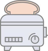 Toaster Linie gefüllt Licht Symbol vektor