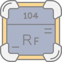 Rutherfordium Linie gefüllt Licht Symbol vektor