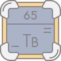 Terbium Linie gefüllt Licht Symbol vektor