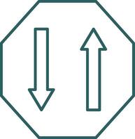 zwei Weg Linie Gradient Symbol vektor