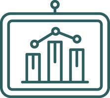 Symbol für Balkendiagramm-Linienverlauf vektor