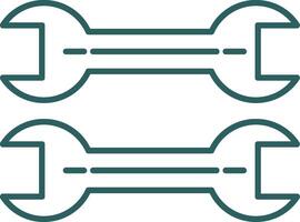 Symbol für Schraubenschlüssel-Linienverlauf vektor