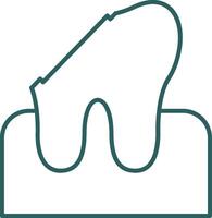 dental karies linje lutning ikon vektor