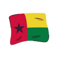 Guinea Bissaus flagga land isolerade ikon vektor