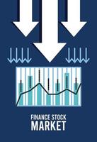 ekonomisk recession infographic med pilar nedåt vektor