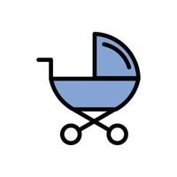niedliche Babywagen isolierte Symbol vektor