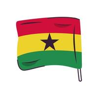 ghana flagga land isolerade ikon vektor